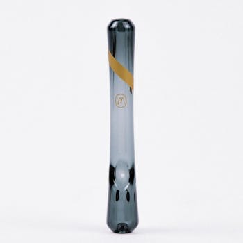 Marley Natural Smoked Glass Steamroller w/ Gold Stripe